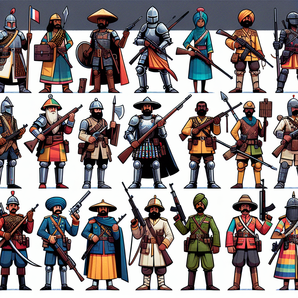 many types of footsolders, military commanders Blank Meme Template