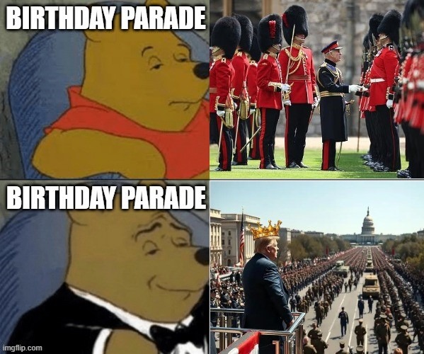 Birthday Fit For A King | image tagged in happy birthday,fanfare trump-et,king charles v king trump,kingky,trooping the culler,armahguardddd | made w/ Imgflip meme maker