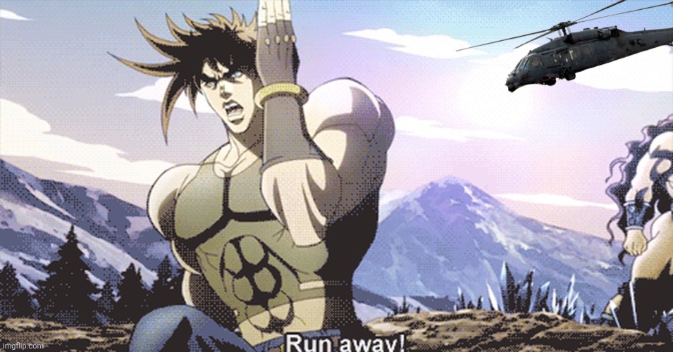 Jojo running away | image tagged in jojo running away | made w/ Imgflip meme maker