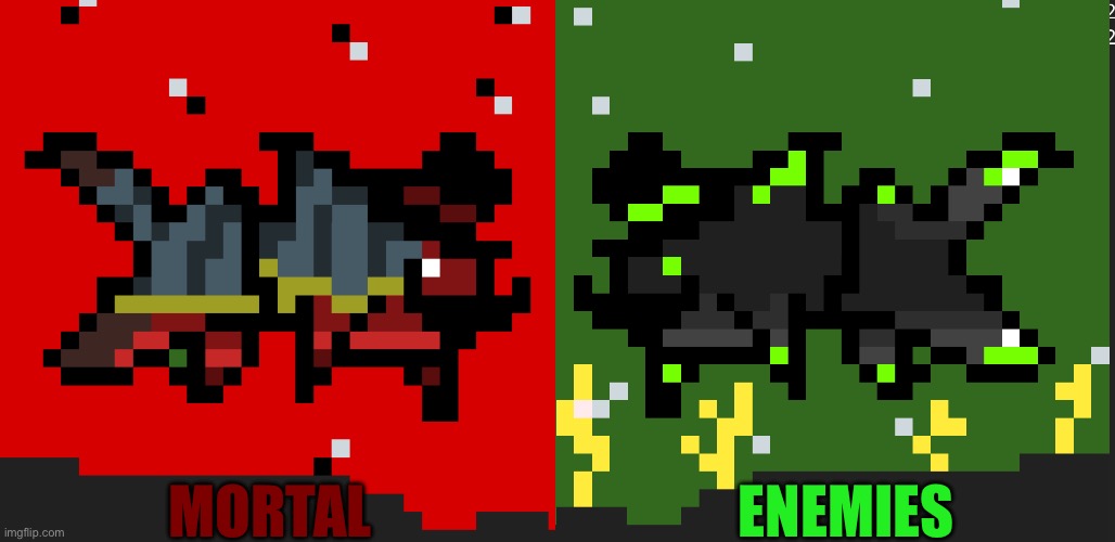 Leviathan Fish v Behellmouth Fish (both ocs) | ENEMIES; MORTAL | made w/ Imgflip meme maker
