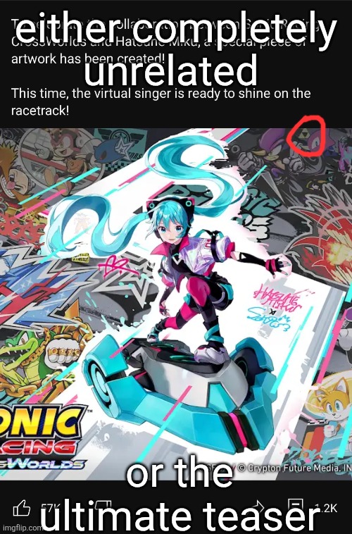 also the art is fire, glad to see that SEGA has some soul and passion, unlike other companies | either completely unrelated; or the ultimate teaser | made w/ Imgflip meme maker