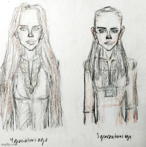 My Maternal Ancestors | image tagged in drawings,sketch,girls,ancestors,family | made w/ Imgflip meme maker