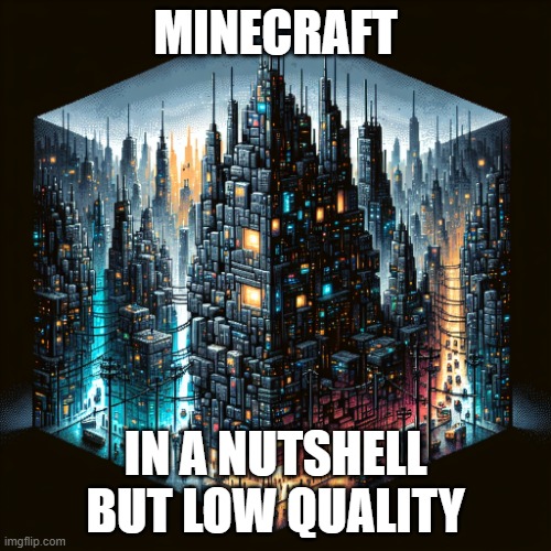 eeeeeeeeeeeeeeeeeeeeeeeeeeeeeeeeeeeeeeeeeeeeeeeeeeeeeeeeeeeeeeee | MINECRAFT; IN A NUTSHELL BUT LOW QUALITY | image tagged in what gives people feelings of power | made w/ Imgflip meme maker