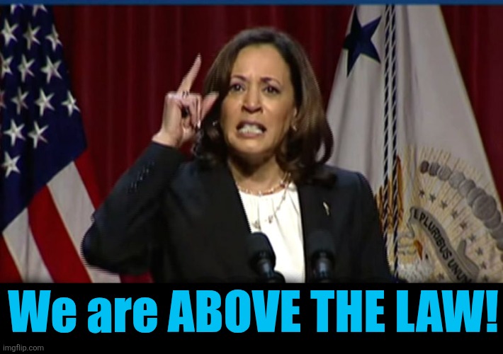 Kamala Angry | We are ABOVE THE LAW! | image tagged in kamala angry | made w/ Imgflip meme maker