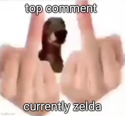 fuck you | top comment; currently zelda | image tagged in fuck you | made w/ Imgflip meme maker