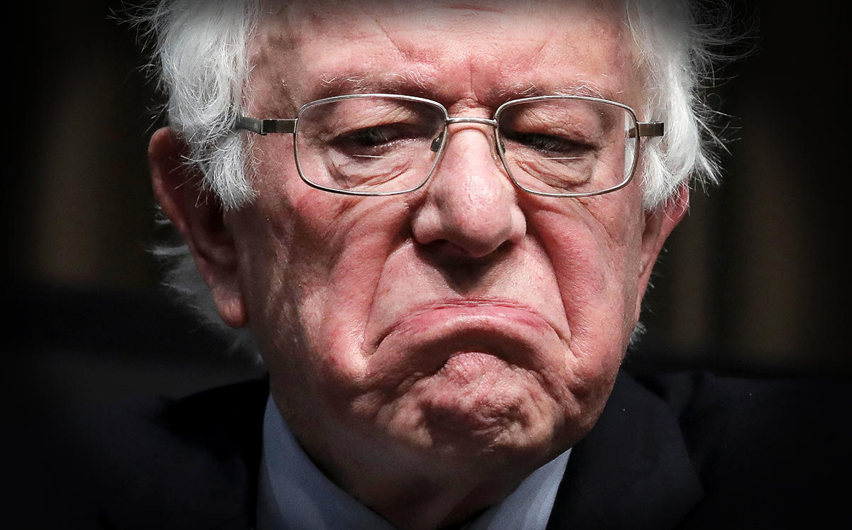 Breadline Bernie Sanders sulking Blank Meme Template