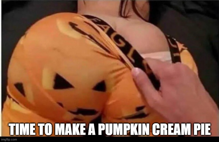 Pie | TIME TO MAKE A PUMPKIN CREAM PIE | image tagged in sex jokes | made w/ Imgflip meme maker