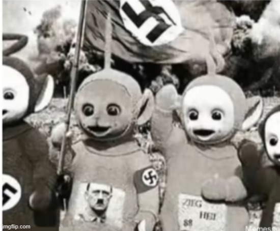 image title | image tagged in nazi teletubbies | made w/ Imgflip meme maker