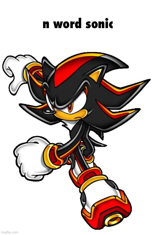 I’m fucking sorry | n word sonic | image tagged in shadow the hedgehog | made w/ Imgflip meme maker