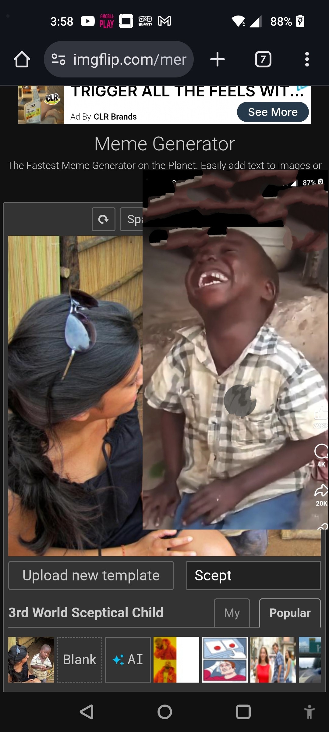 third world AWAKENED KİD Blank Meme Template