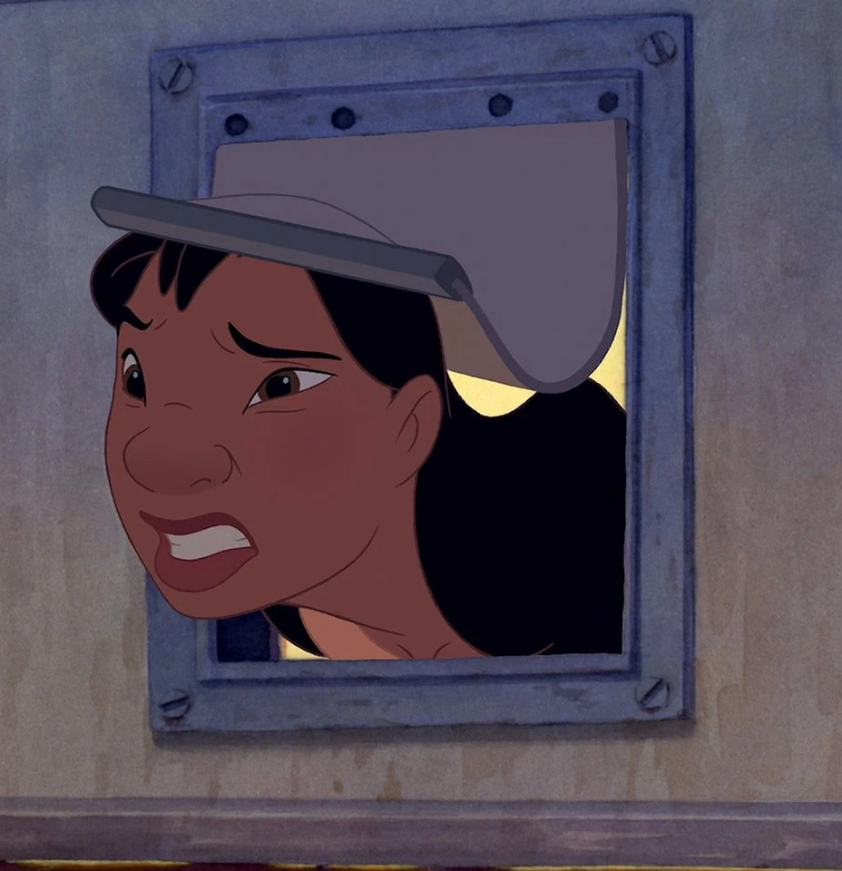 Nani Peeking Through a dog door Blank Meme Template