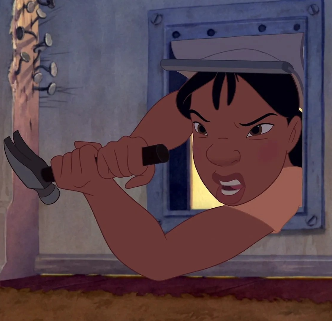 Nani Pelekai Holding a Hammer Blank Meme Template