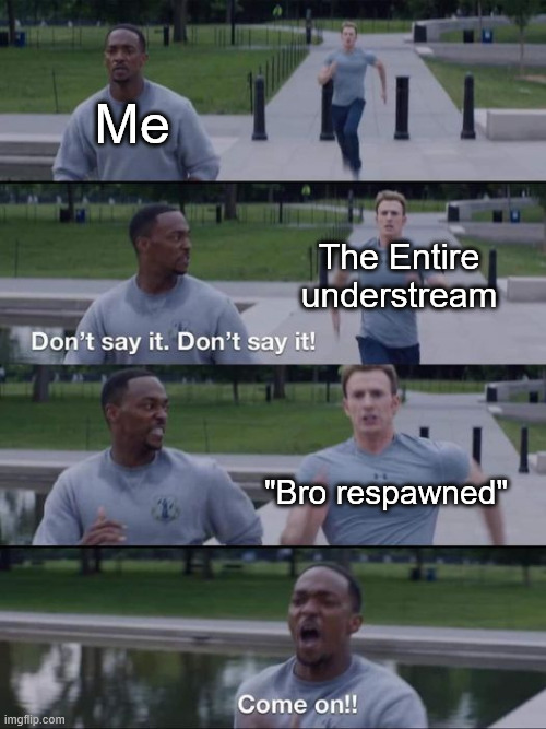dont say it | Me "Bro respawned" The Entire understream | image tagged in dont say it | made w/ Imgflip meme maker