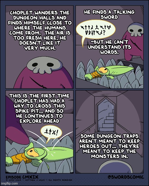 image tagged in monster,sword,beginner,blade,spike,pit | made w/ Imgflip meme maker