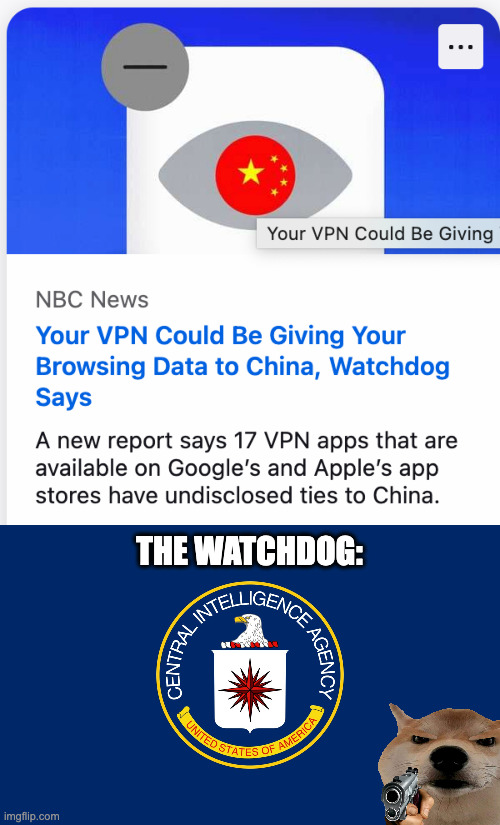 THE WATCHDOG: | image tagged in central intelligence agency cia | made w/ Imgflip meme maker