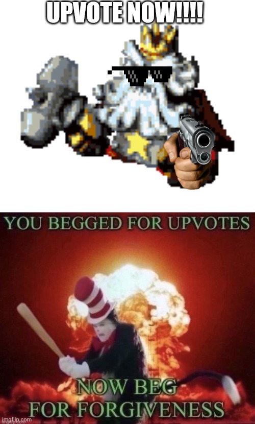 UPVOTE NOW!!!! | image tagged in beg for forgiveness | made w/ Imgflip meme maker