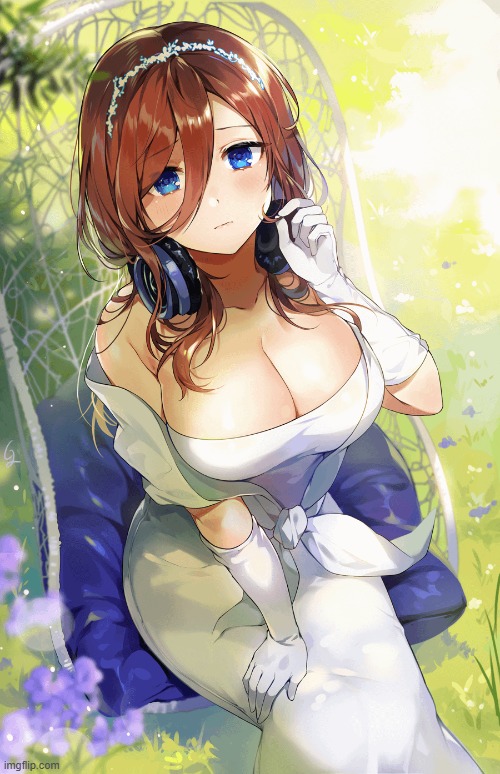 Miku Nakano | image tagged in anime,art | made w/ Imgflip meme maker