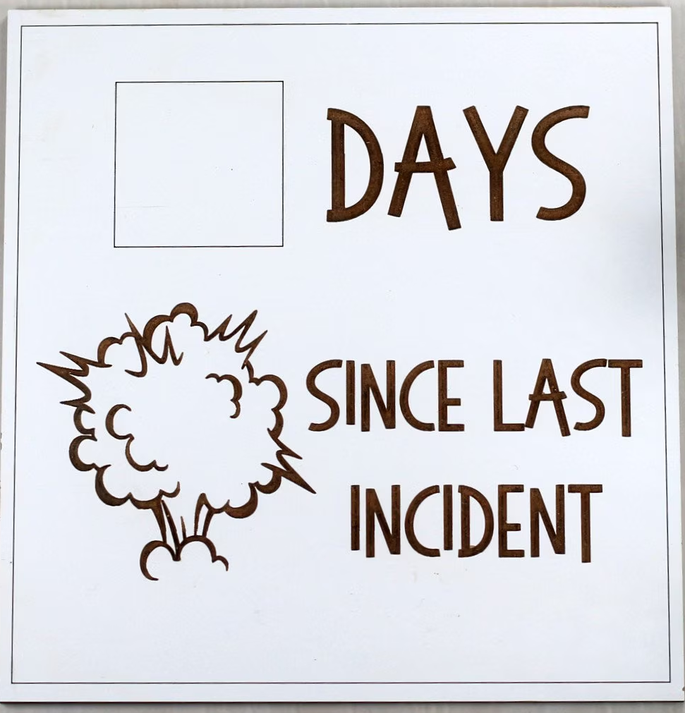 Days Since Last Incident Blank Meme Template