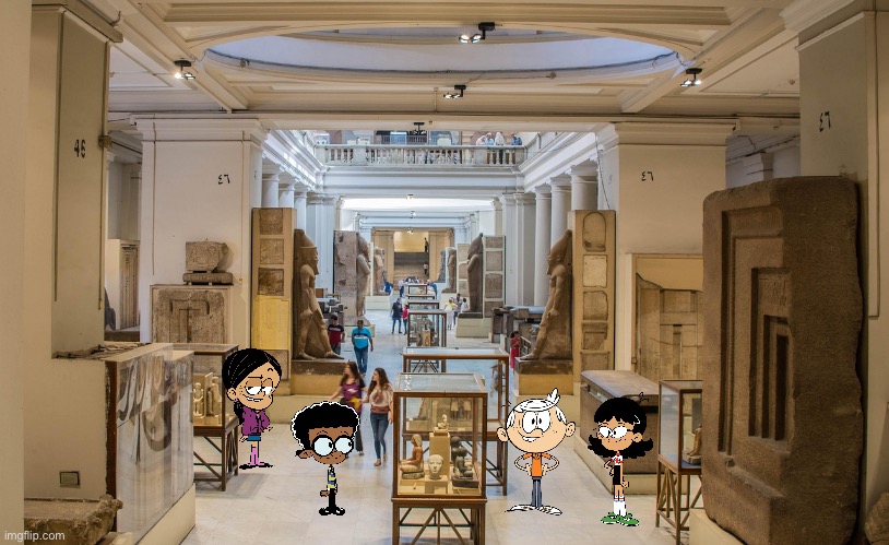 Lincoln Loud at a Museum | image tagged in the loud house,lincoln loud,ronnie anne santiago,nickelodeon,museum,ancient egypt | made w/ Imgflip meme maker
