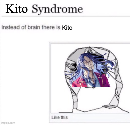 Classroom of the Elite memes | Kito; Kito | image tagged in instead of brain there is x | made w/ Imgflip meme maker