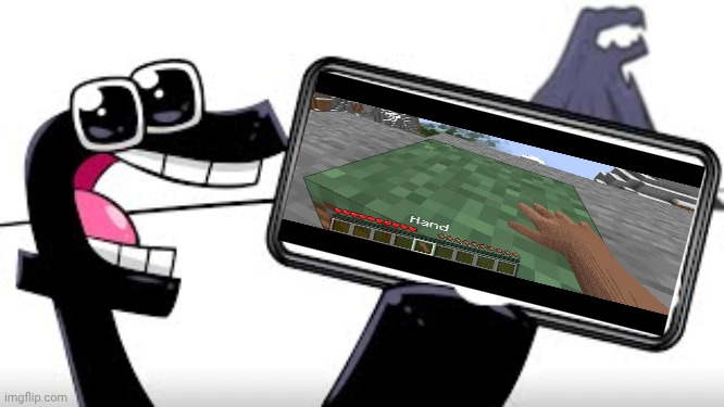 Lowercase F Shows His Phone | image tagged in lowercase f shows his phone | made w/ Imgflip meme maker