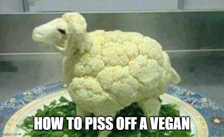 Anger a Vegan | HOW TO PISS OFF A VEGAN | image tagged in dark humor | made w/ Imgflip meme maker