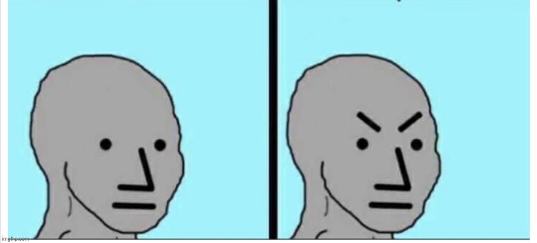 Angry npc meme | image tagged in angry npc meme | made w/ Imgflip meme maker