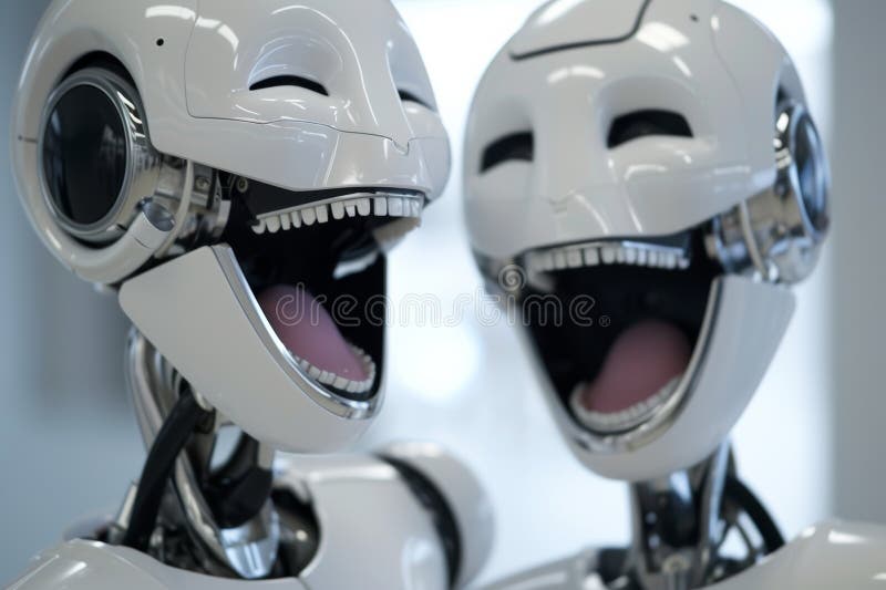 Laughing robots Blank Meme Template