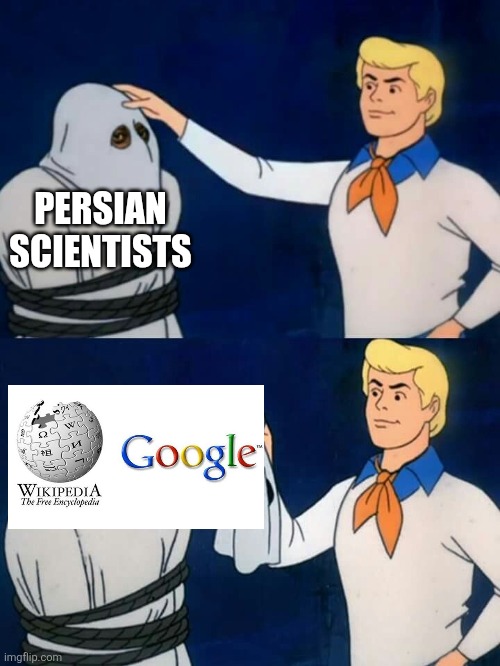 The true identity of persian scientists | PERSIAN SCIENTISTS | image tagged in scooby doo mask reveal,iran,iranian,persian,science,scientist | made w/ Imgflip meme maker