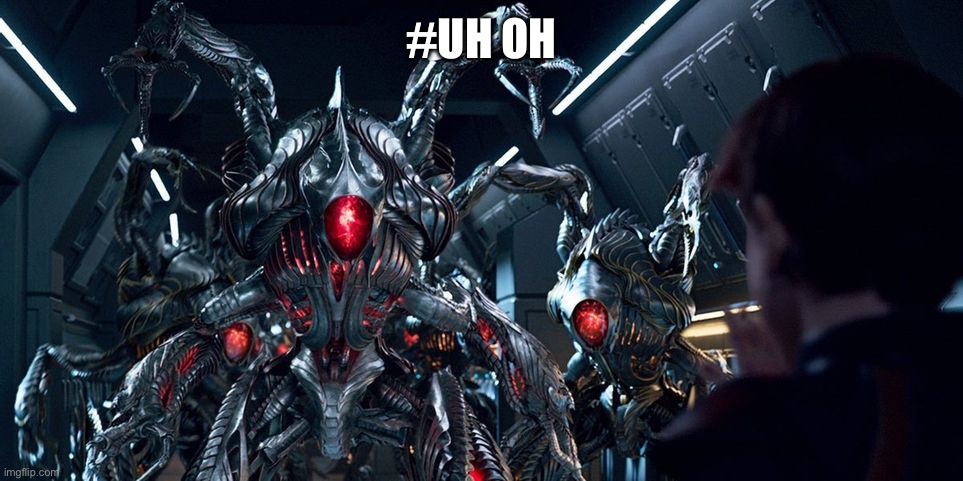 #UH OH | image tagged in angry robots | made w/ Imgflip meme maker
