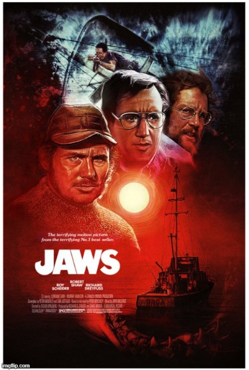 the greatest 4th of July horror movie came out 50 years ago | image tagged in jaws,fourth of july,horror movie,1970s,shark,independence day | made w/ Imgflip meme maker