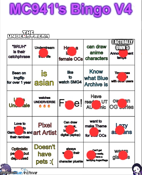YEY! | I ACTUALLY OWN 5 | image tagged in mc941's bingo v4 | made w/ Imgflip meme maker