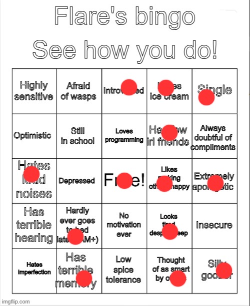 BINGO! | image tagged in flare's bingo | made w/ Imgflip meme maker