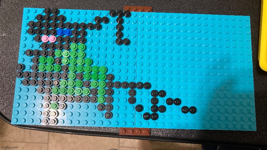 GreenLego Fish Attempt 1 | image tagged in ran out of studs,didnt know that was possible | made w/ Imgflip meme maker