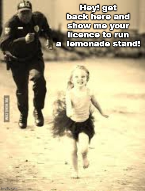 Hey! get back here and show me your licence to run a  lemonade stand! | made w/ Imgflip meme maker