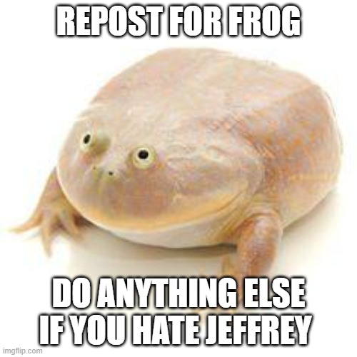 Wednesday Frog Blank | REPOST FOR FROG; DO ANYTHING ELSE IF YOU HATE JEFFREY | image tagged in wednesday frog blank | made w/ Imgflip meme maker