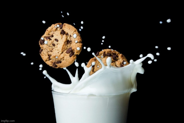 . | image tagged in cookies in milk | made w/ Imgflip meme maker