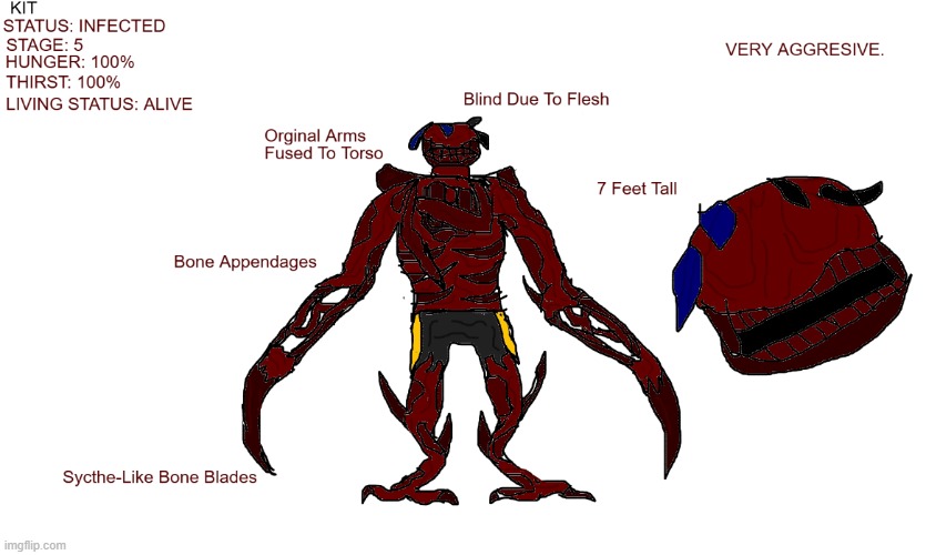 Heres Kit, JFs OC as a infected Puter Saprus creature from the AU | made w/ Imgflip meme maker