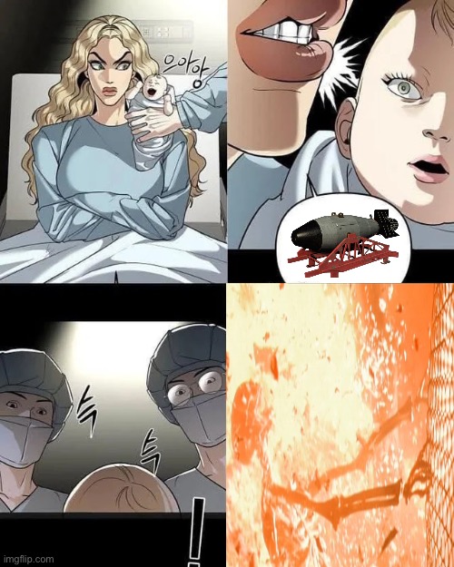 Soviet era hydrogen bomb | image tagged in queen never cry | made w/ Imgflip meme maker