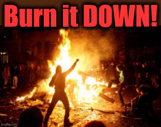 Anarchy Riot | Burn it DOWN! | image tagged in anarchy riot | made w/ Imgflip meme maker
