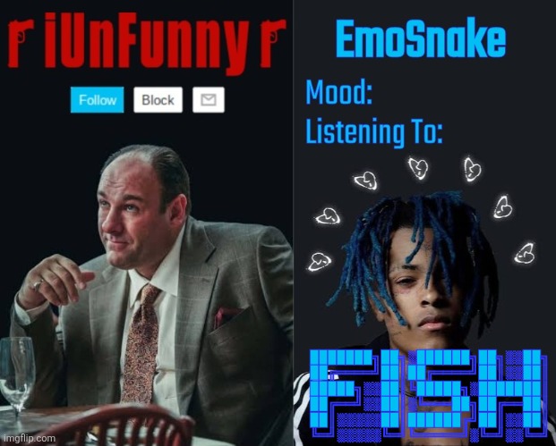 iUnFunny and EmoSnake template | ███████╗██╗░██████╗██╗░░██╗
██╔════╝██║██╔════╝██║░░██║
█████╗░░██║╚█████╗░███████║
██╔══╝░░██║░╚═══██╗██╔══██║
██║░░░░░██║██████╔╝██║░░██║
╚═╝░░░░░╚═╝╚═════╝░╚═╝░░╚═╝ | image tagged in iunfunny and emosnake template | made w/ Imgflip meme maker