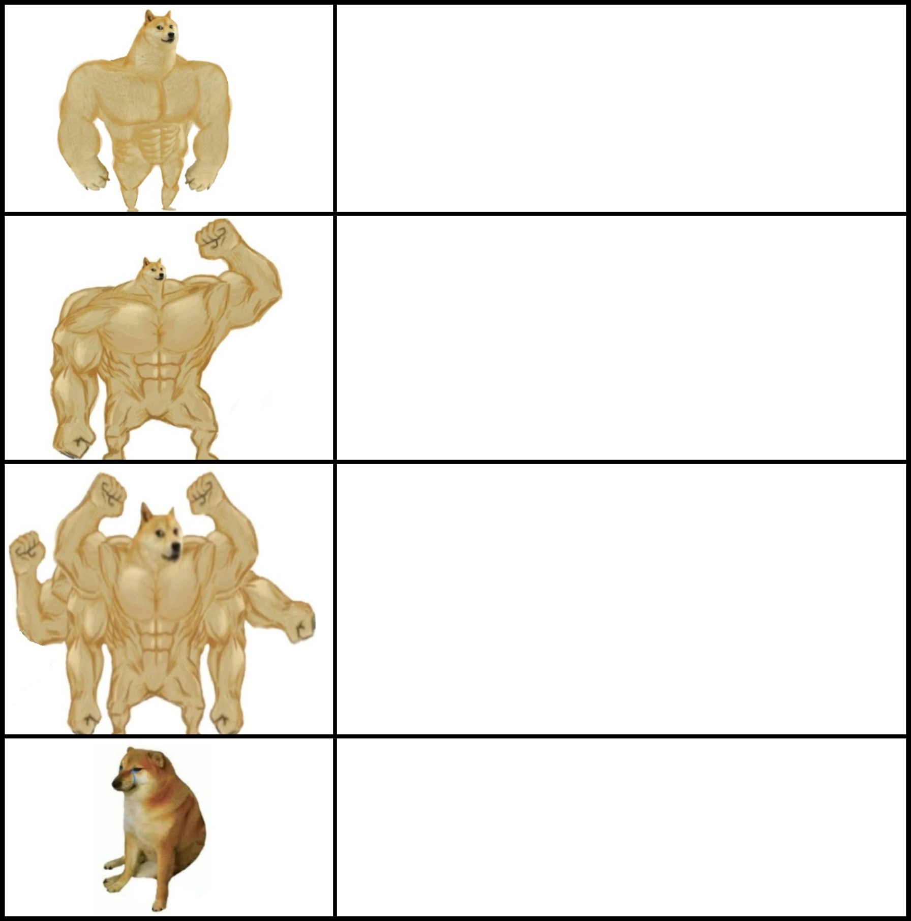 Buff doge choices Blank Meme Template