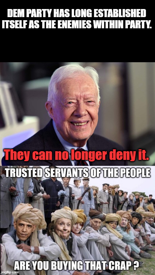 Its full of nuts & flakes and political radical Marxist | DEM PARTY HAS LONG ESTABLISHED ITSELF AS THE ENEMIES WITHIN PARTY. They can no longer deny it. | image tagged in jimmy carter | made w/ Imgflip meme maker