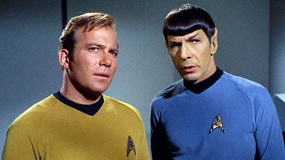 Kirk and Spock, confused Blank Meme Template