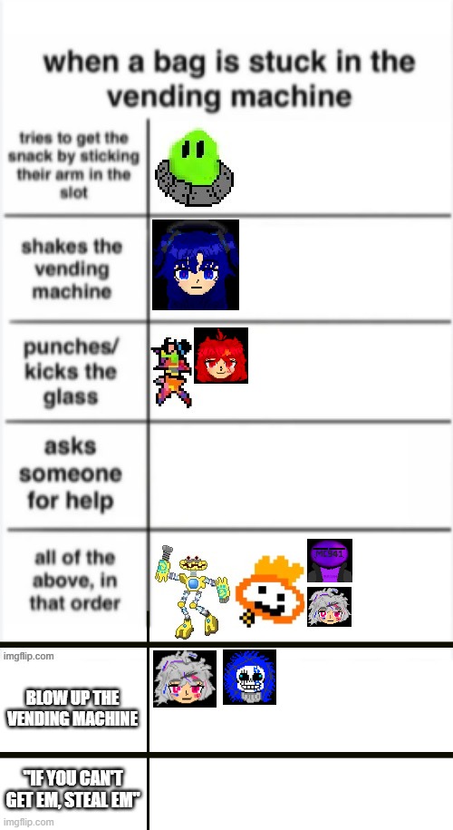 BRUH | BLOW UP THE VENDING MACHINE; "IF YOU CAN'T GET EM, STEAL EM" | image tagged in bruh,ultimateverse,understream | made w/ Imgflip meme maker