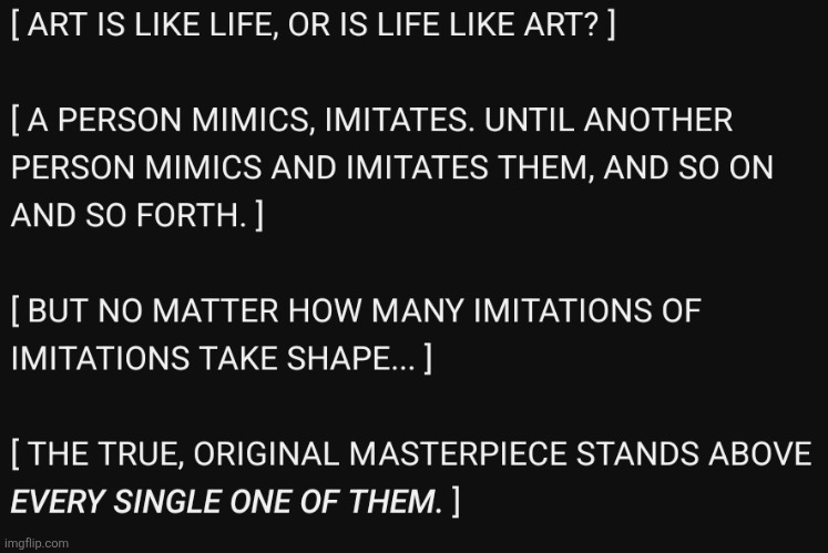 Monologue I wrote for Metal Sonic in a YT comment section, context is a battle between Metal Sonic and Sonic.EXE (kinda corny) | made w/ Imgflip meme maker