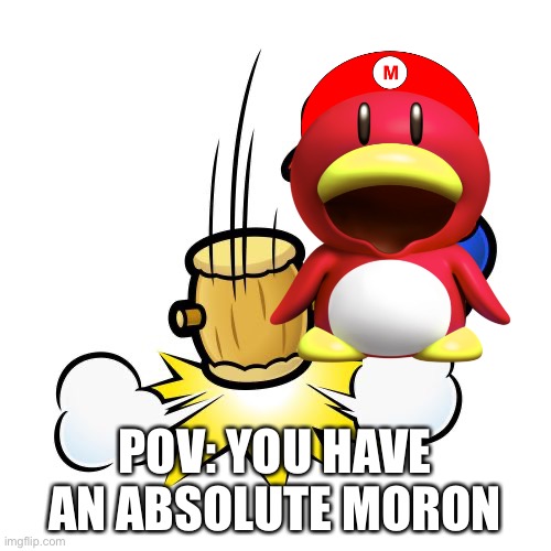 Bonehead | POV: YOU HAVE AN ABSOLUTE MORON | image tagged in memes,mario hammer smash | made w/ Imgflip meme maker
