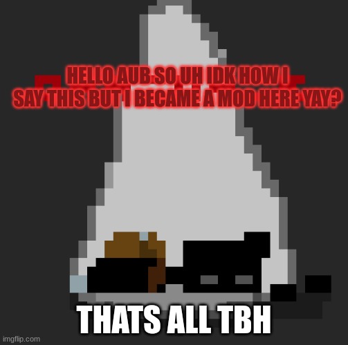 yay? (yep it true) | HELLO AUB SO UH IDK HOW I SAY THIS BUT I BECAME A MOD HERE YAY? THATS ALL TBH | image tagged in announcement | made w/ Imgflip meme maker