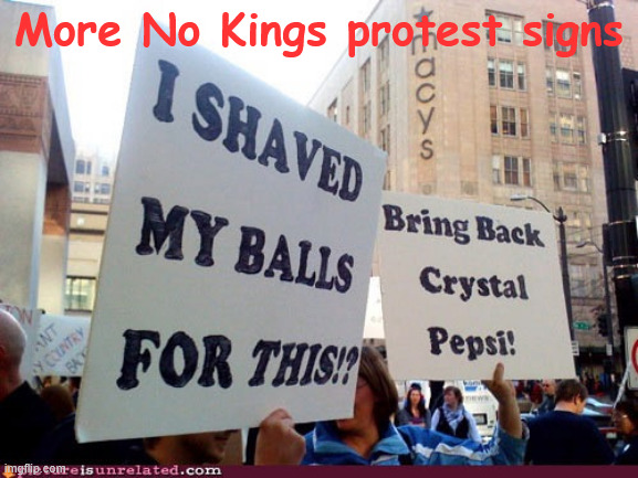 More No Kings protest signs | made w/ Imgflip meme maker