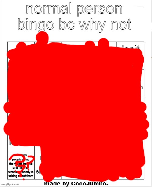 normal person bingo hehehe | image tagged in normal person bingo hehehe | made w/ Imgflip meme maker